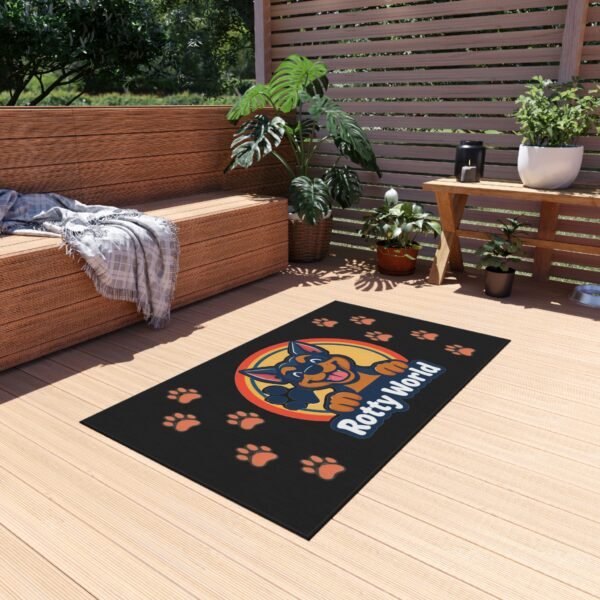 3365181895868122061_2048.jpeg Rotty World Doormat - Outdoor Rug with Happy Rottweiler & Paw Prints