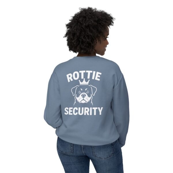 3838850358110246104_2048.jpeg Rottie Security Sweatshirt — Rottweiler Dog Crewneck White Print