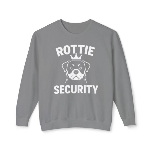3895813280806009242_2048.jpeg Rottie Security Sweatshirt — Rottweiler Dog Crewneck White Print