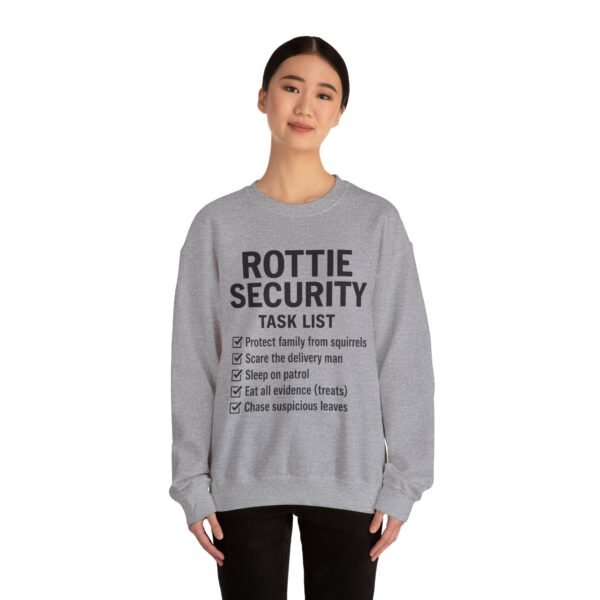 Rottie Security™ "Funny Task List" Light Color Crewneck Sweatshirt