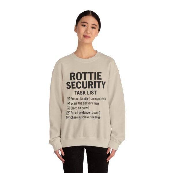 Rottie Security™ "Funny Task List" Light Color Crewneck Sweatshirt