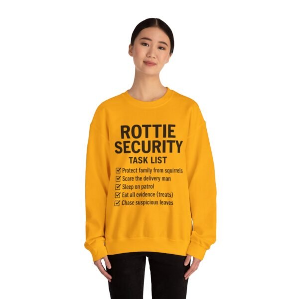 Rottie Security™ "Funny Task List" Light Color Crewneck Sweatshirt