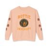 4236334967775800905_2048.jpeg Rottie University Crewneck Sweatshirt With Paws