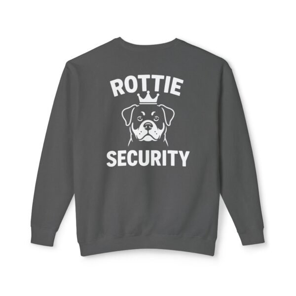 4641126432568799703_2048.jpeg Rottie Security Sweatshirt — Rottweiler Dog Crewneck White Print