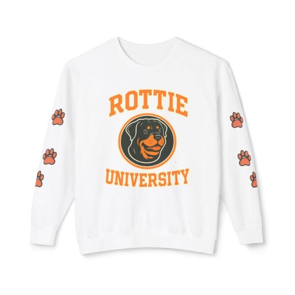 4870363479551120586_2048.jpeg Rottie University Crewneck Sweatshirt With Paws
