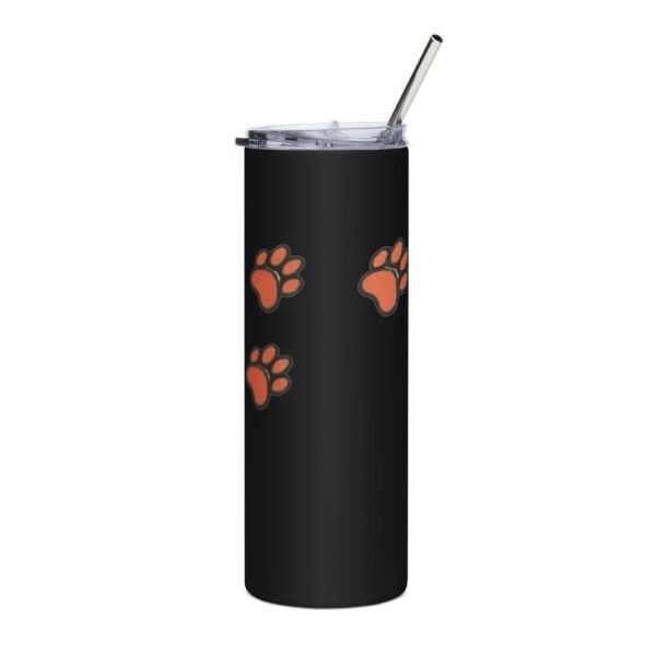 5219588551761242428_2048.jpeg 20oz Stainless Tumbler with Orange Paw Print Pattern — Insulated Pet Lover Travel Cup
