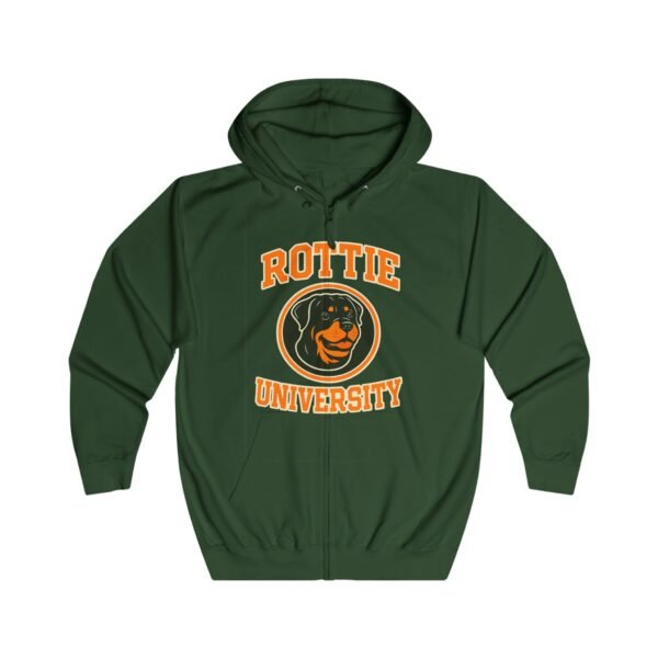 5559785056472576929_2048.jpeg Rottie University™ Rottweiler Mascot Zip Hoodie NP — Full‑Zip Jacket
