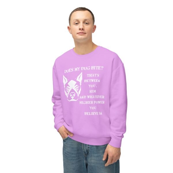 Crewneck Sweatshirt - Funny Dog Bite Quote with Winking Face Graphic