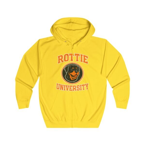 5752921573228714861_2048.jpeg Rottie University™ Rottweiler Mascot Zip Hoodie NP — Full‑Zip Jacket