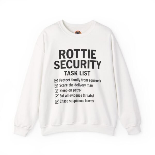 Rottie Security™ "Funny Task List" Light Color Crewneck Sweatshirt