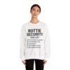 Rottie Security™ "Funny Task List" Light Color Crewneck Sweatshirt