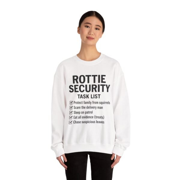 Rottie Security™ "Funny Task List" Light Color Crewneck Sweatshirt