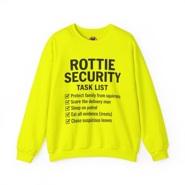 Rottie Security™ "Funny Task List" Light Color Crewneck Sweatshirt