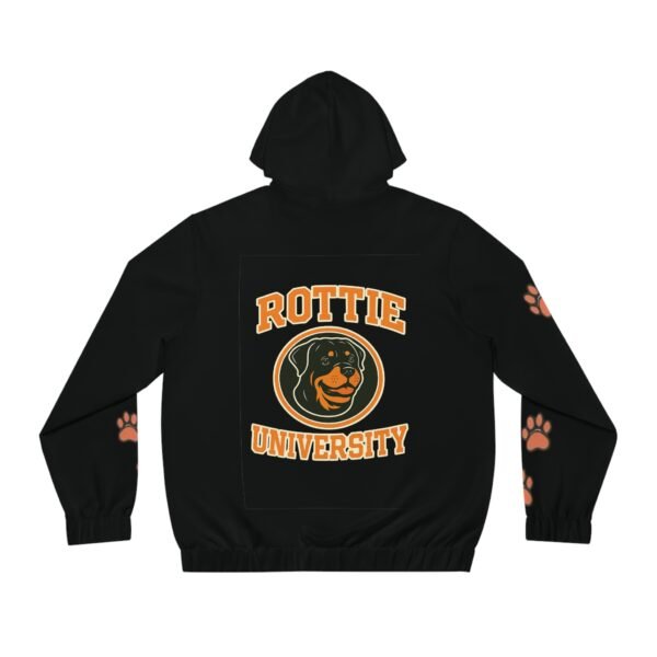 6572823051896075088_2048.jpeg Rottie University™ Full‑Zip Hoodie — Paw Print Rottweiler Zip-Up