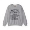 Rottie Security™ "Funny Task List" Light Color Crewneck Sweatshirt