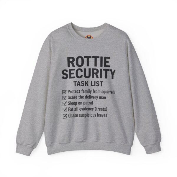 Rottie Security™ "Funny Task List" Light Color Crewneck Sweatshirt
