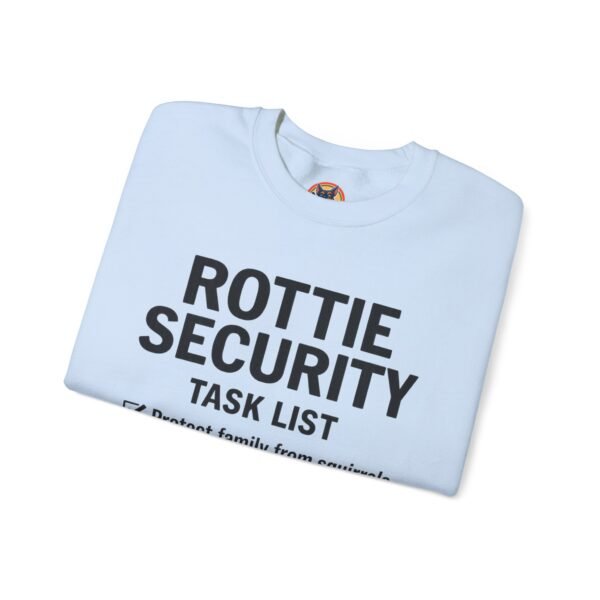 Rottie Security™ "Funny Task List" Light Color Crewneck Sweatshirt