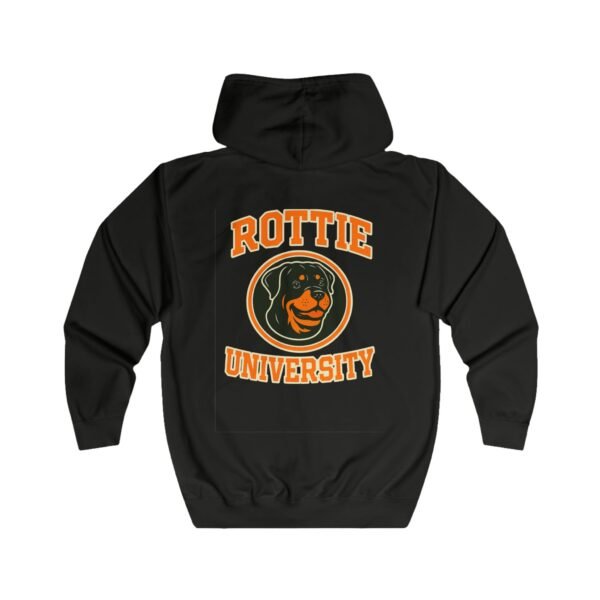 7973779824740528069_2048.jpeg Rottie University™ Rottweiler Mascot Zip Hoodie NP — Full‑Zip Jacket