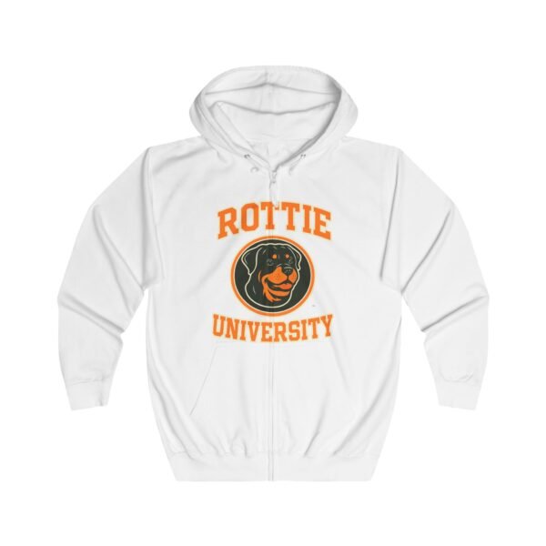 8156317525869156705_2048.jpeg Rottie University™ Rottweiler Mascot Zip Hoodie NP — Full‑Zip Jacket