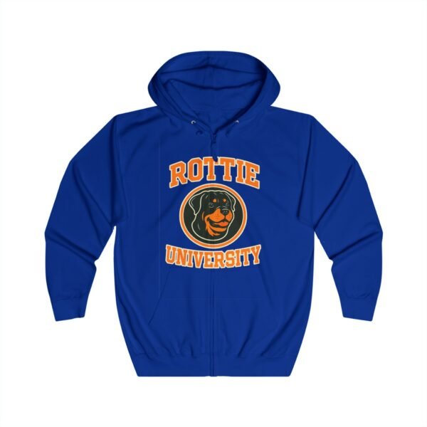 8353732310088378163_2048.jpeg Rottie University™ Rottweiler Mascot Zip Hoodie NP — Full‑Zip Jacket