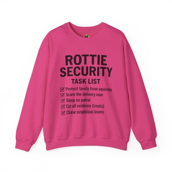 Rottie Security™ "Funny Task List" Light Color Crewneck Sweatshirt