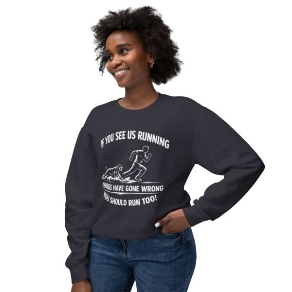 8697872133908875506_2048.jpeg If You See Us Running Crewneck - Funny Running Sweatshirt DKC