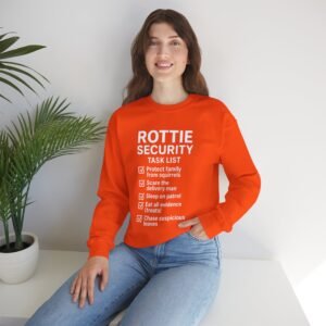 Rottie Security™ "Funny Task List" Dark Color Crewneck Sweatshirt