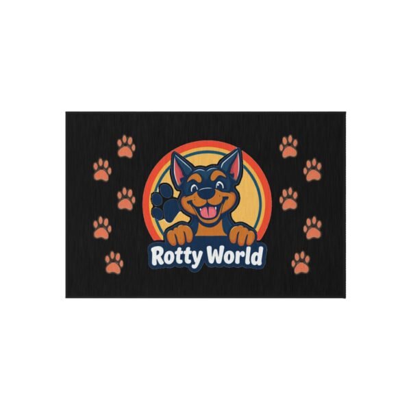 8796466224253237145_2048.jpeg Rotty World Doormat - Outdoor Rug with Happy Rottweiler & Paw Prints