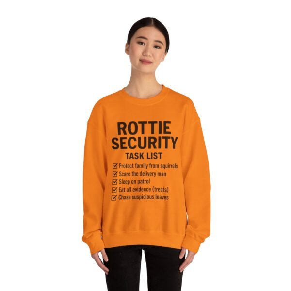 Rottie Security™ "Funny Task List" Light Color Crewneck Sweatshirt