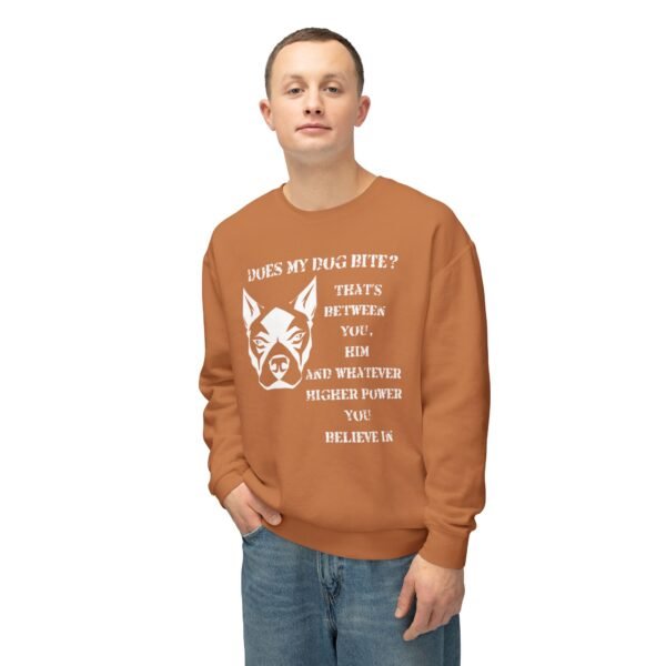 Crewneck Sweatshirt - Funny Dog Bite Quote with Winking Face Graphic