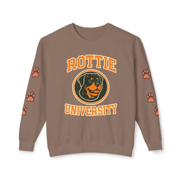 9467106117040357835_2048.jpeg Rottie University Crewneck Sweatshirt With Paws