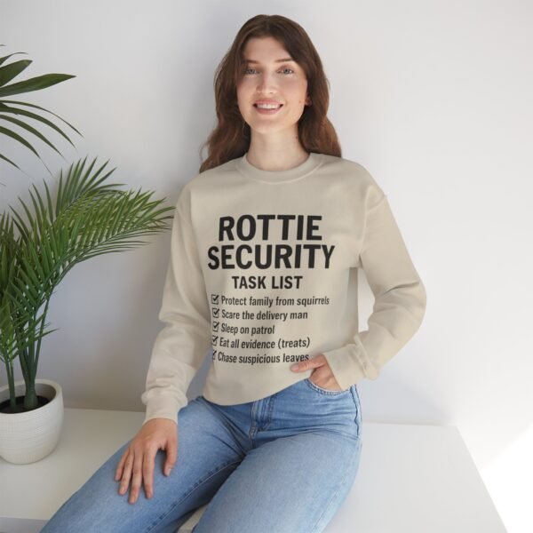 Rottie Security™ "Funny Task List" Light Color Crewneck Sweatshirt