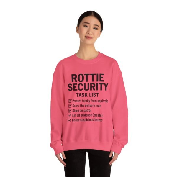 Rottie Security™ "Funny Task List" Light Color Crewneck Sweatshirt