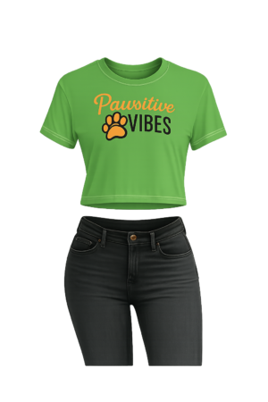 Pawsitive Vibes Only Crop Tee