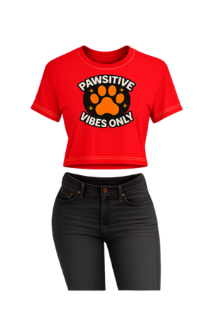 Pawsitive Vibes Only Crop Tee Pawsitive Vibes Only Crop Tee