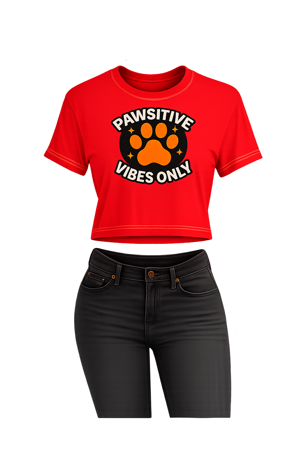 Pawsitive Vibes Circle Crop Tee