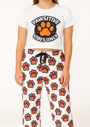Rottweiler Paw Print Women's Pajama Pants