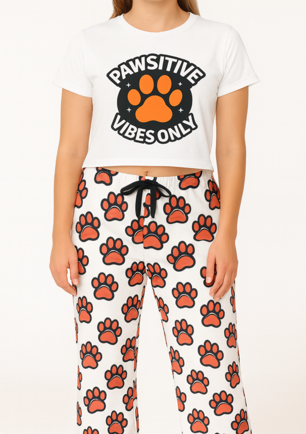 Paw Print Pajama Bottoms Rottweiler Paw Print Women's Pajama Pants