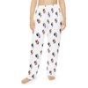 Cozy White Sleep Pants with Brown & Black Paw Print Pattern