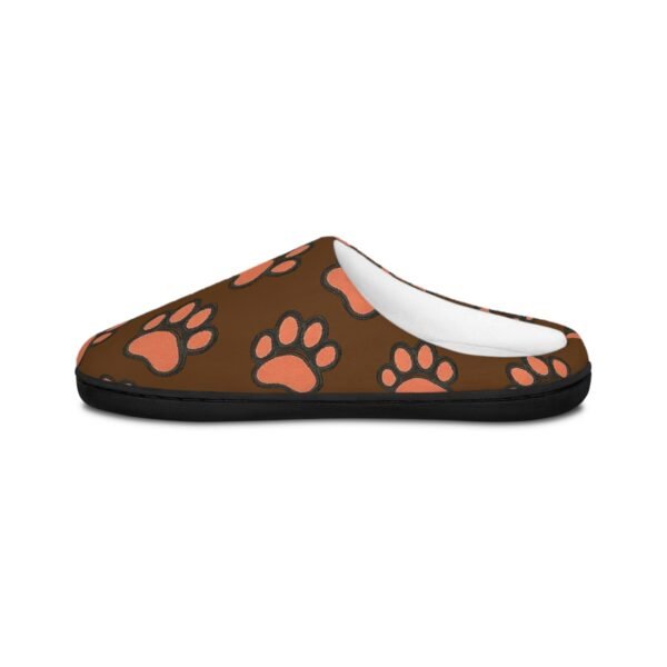 Right Slipper Inside (8) Rottie Paw Tracks - Men's Indoor Slippers in Brown