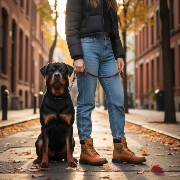 Rottie University™ Women's Fur & Leather Boots