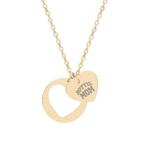 ROTTIE MOM Engraved Heart Cutout Necklace
