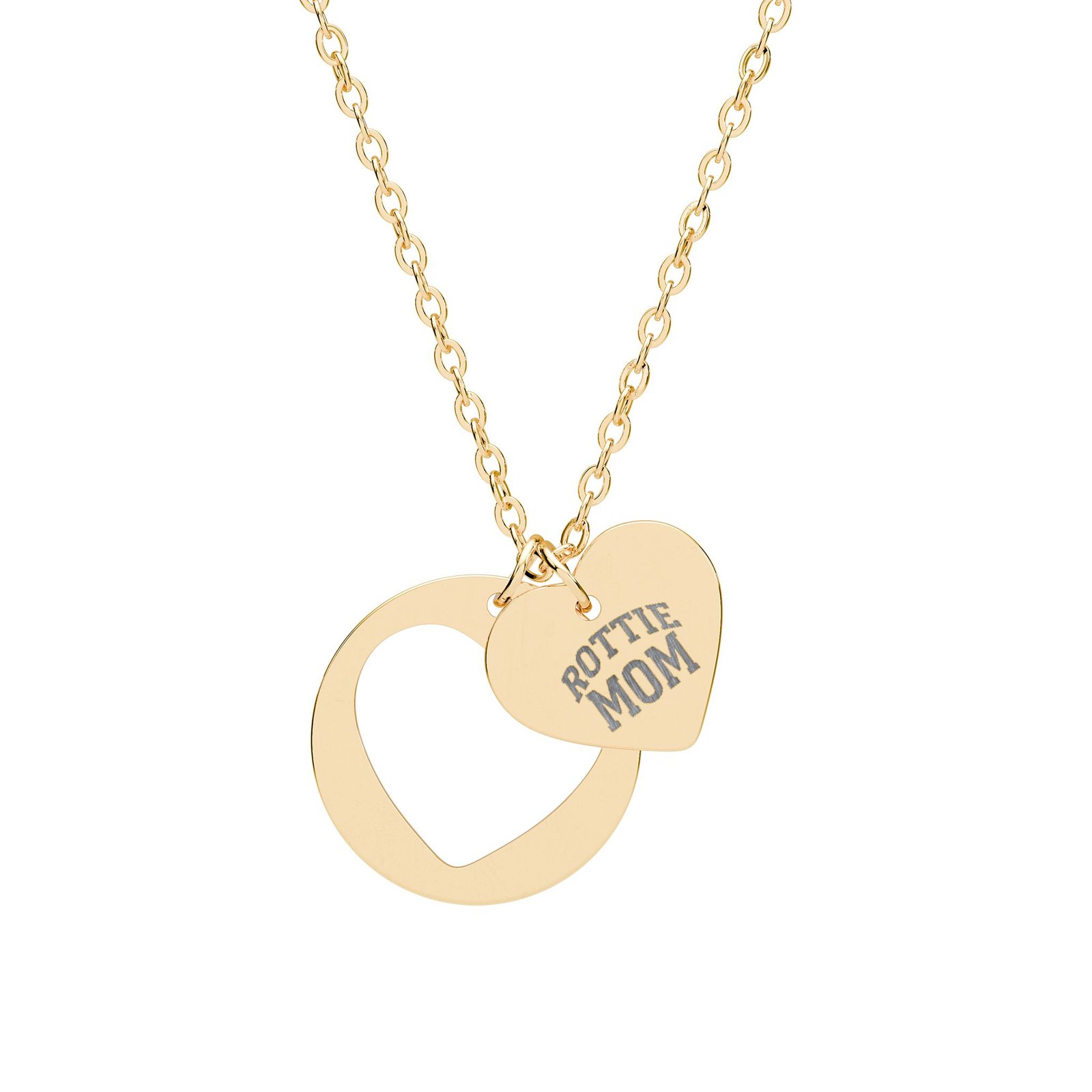 ROTTIE MOM Engraved Heart Cutout Necklace