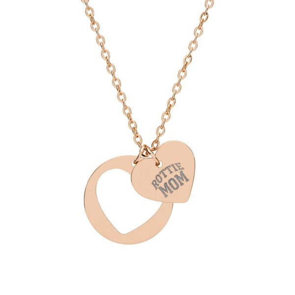 ROTTIE MOM Engraved Heart Cutout Necklace