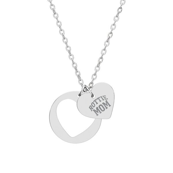 ROTTIE MOM Engraved Heart Cutout Necklace