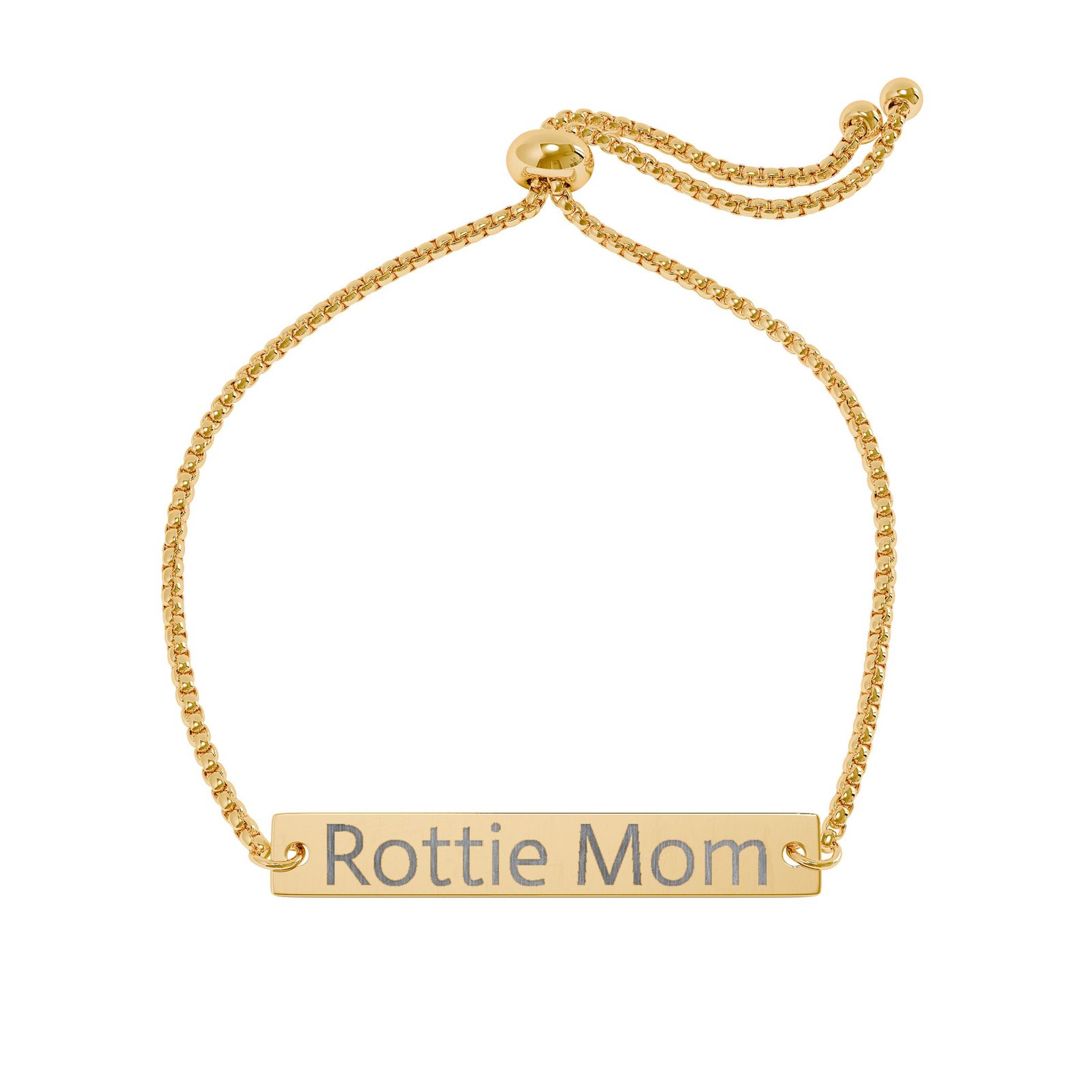 Rottie Mom Adjustable Bar Bracelet