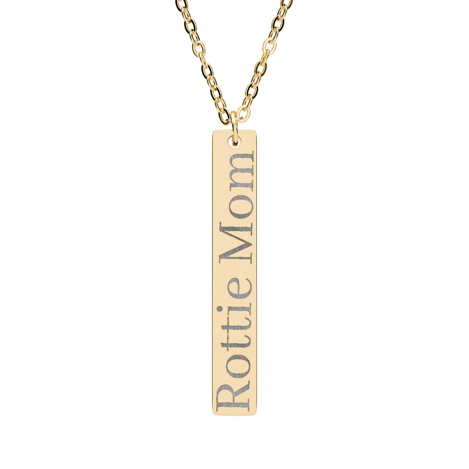 Rottie Mom Vertical Bar Necklace