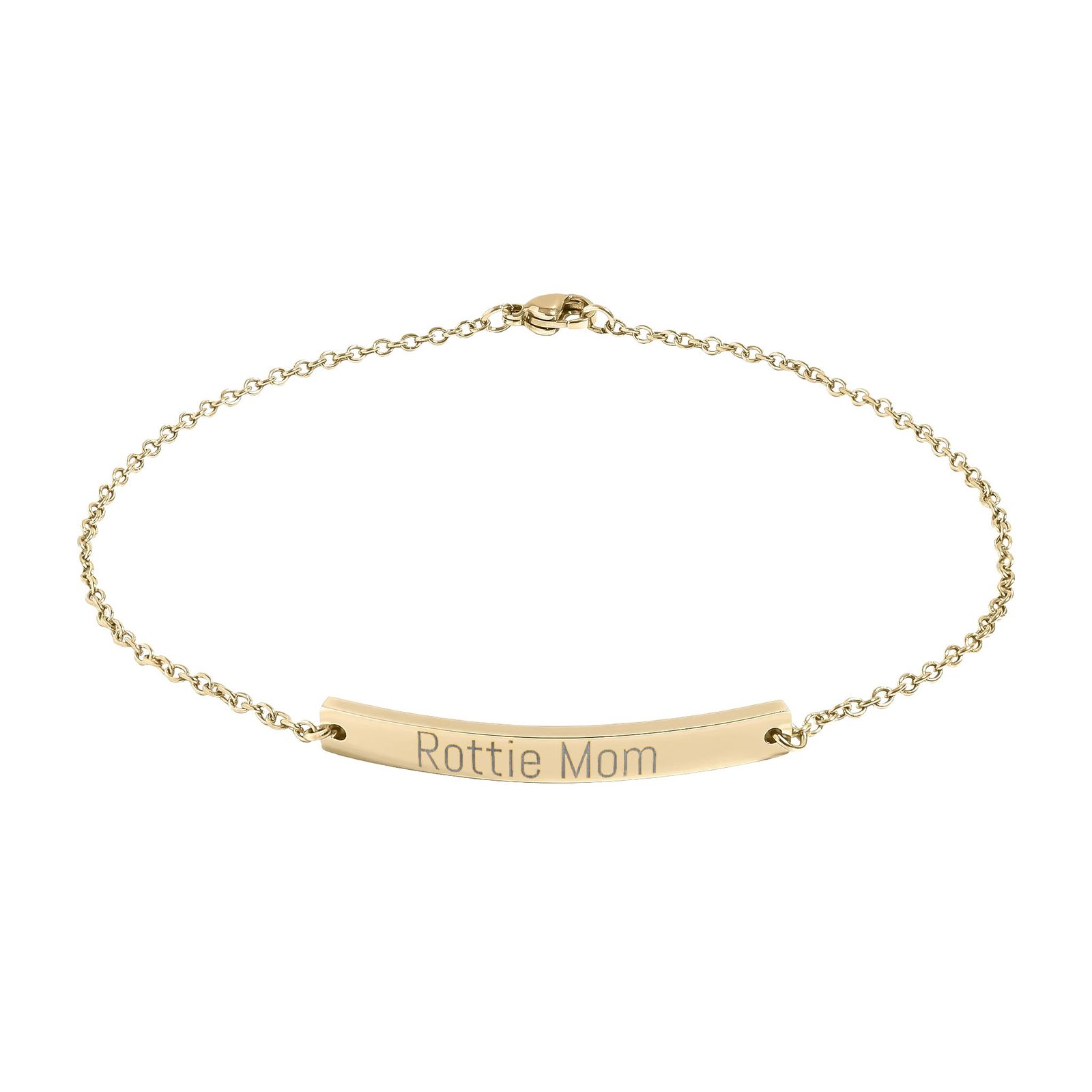 Rottie Mom Curved Bar Anklet