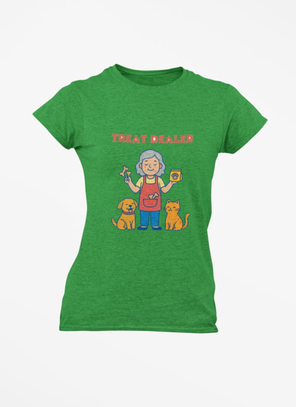 20260305053734-1f118556-9aeb-6c16-841f-ca9ffefac1d5.png Treat Dealer T-Shirt — Funny Pet Lover Shirt with Grandma, Dog & Cat Graphic