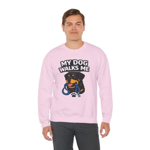 My Dog Walks Me Sweatshirt — Funny Rottweiler Dog Lover Crewneck